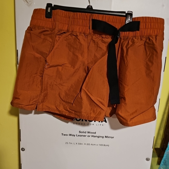 NWT Women's 2X FLX 1/4 Zip Crop Windbreaker & Shorts Cinnamon Active Outfit - Picture 5 of 12